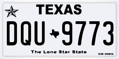 TX license plate DQU9773
