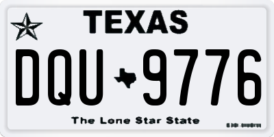 TX license plate DQU9776
