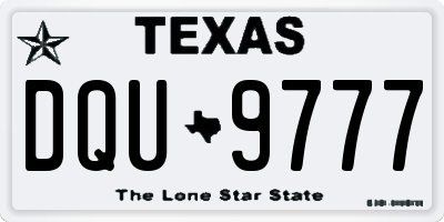 TX license plate DQU9777
