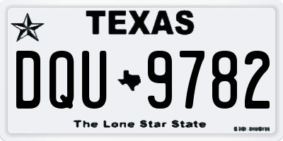 TX license plate DQU9782