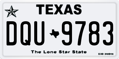 TX license plate DQU9783