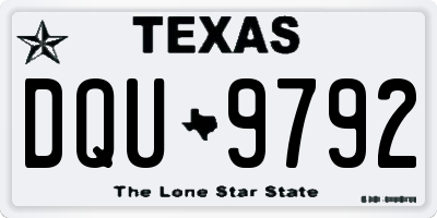 TX license plate DQU9792