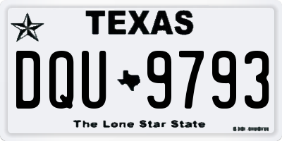 TX license plate DQU9793