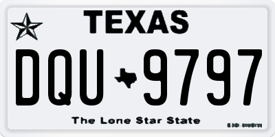 TX license plate DQU9797