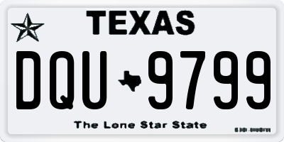 TX license plate DQU9799