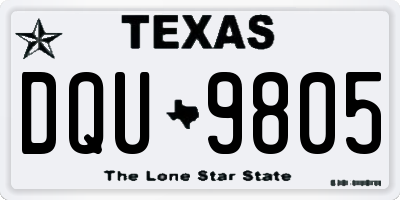 TX license plate DQU9805