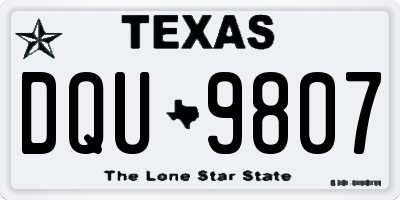 TX license plate DQU9807