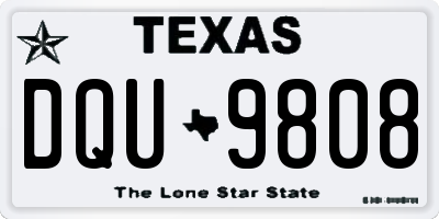 TX license plate DQU9808