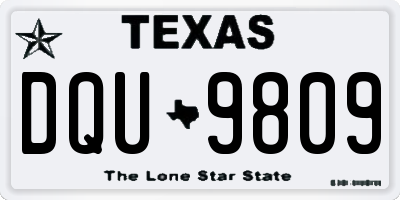 TX license plate DQU9809