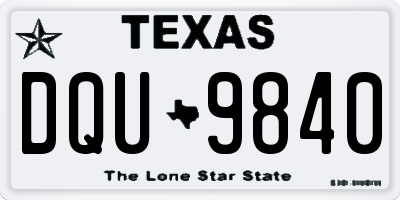 TX license plate DQU9840