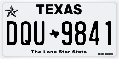 TX license plate DQU9841