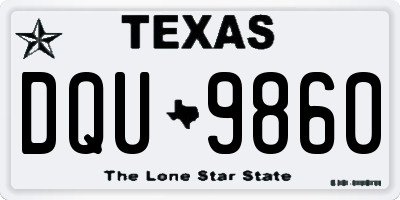 TX license plate DQU9860