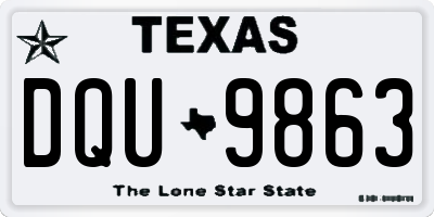 TX license plate DQU9863