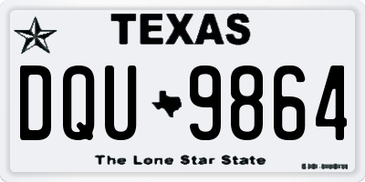 TX license plate DQU9864
