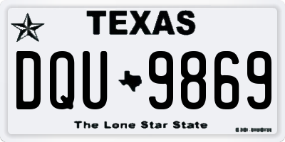 TX license plate DQU9869