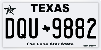 TX license plate DQU9882
