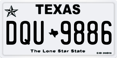 TX license plate DQU9886