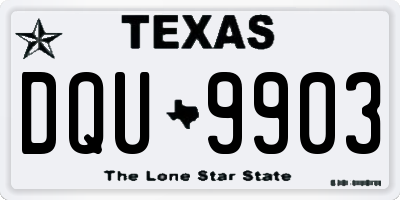 TX license plate DQU9903