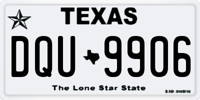 TX license plate DQU9906