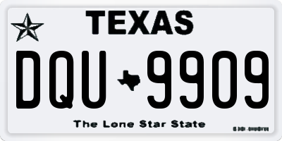 TX license plate DQU9909