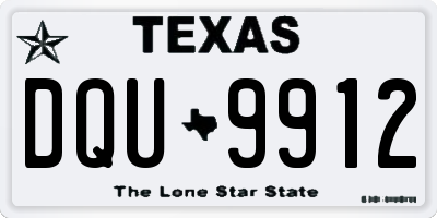 TX license plate DQU9912