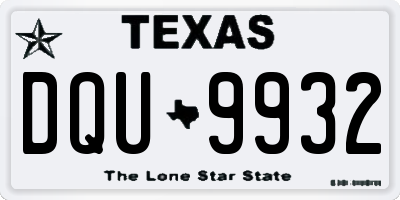 TX license plate DQU9932