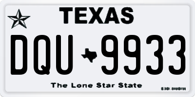 TX license plate DQU9933