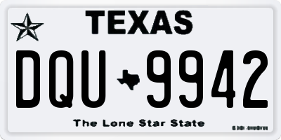 TX license plate DQU9942