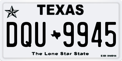 TX license plate DQU9945