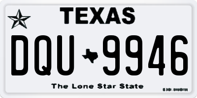 TX license plate DQU9946