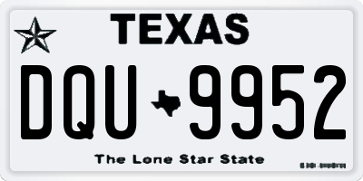 TX license plate DQU9952