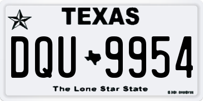 TX license plate DQU9954