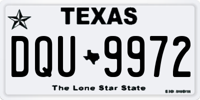 TX license plate DQU9972