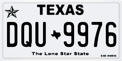 TX license plate DQU9976