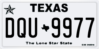 TX license plate DQU9977