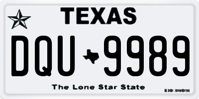TX license plate DQU9989
