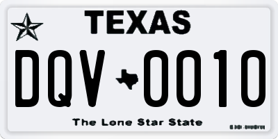 TX license plate DQV0010