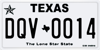 TX license plate DQV0014