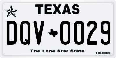 TX license plate DQV0029