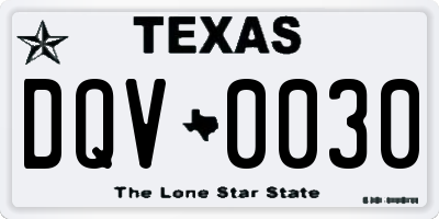 TX license plate DQV0030