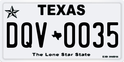 TX license plate DQV0035
