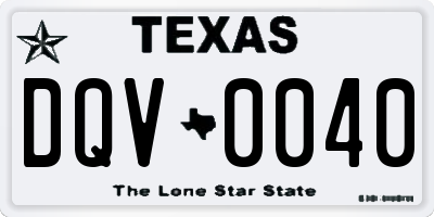 TX license plate DQV0040