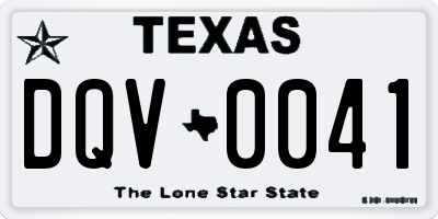 TX license plate DQV0041