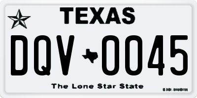 TX license plate DQV0045