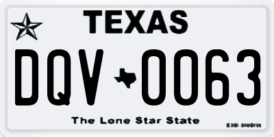 TX license plate DQV0063