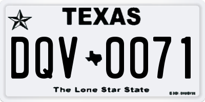 TX license plate DQV0071