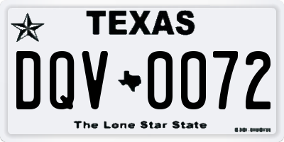 TX license plate DQV0072
