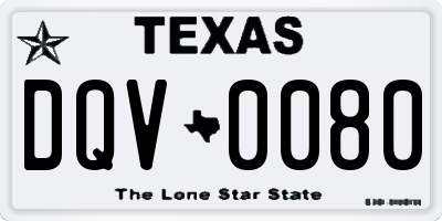 TX license plate DQV0080