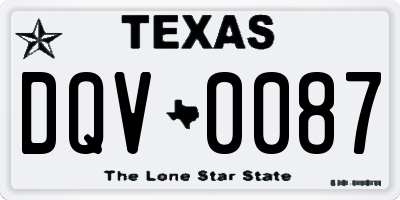 TX license plate DQV0087