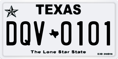 TX license plate DQV0101